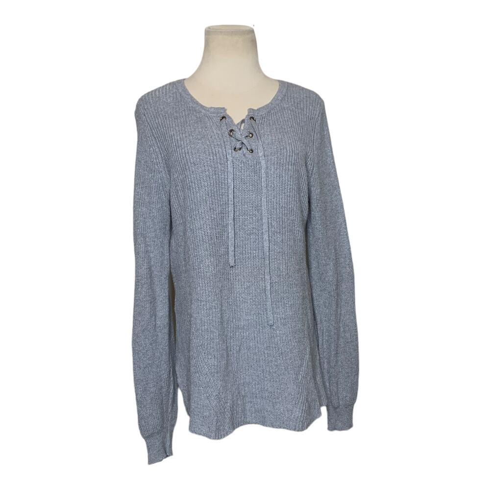 Old Navy long sleeves gray lace up top size Small - Picture 1 of 9
